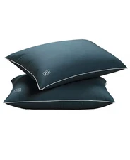 Pillow Guy Down Alternative Overstuffed 2-Pack Pillows, Standard/Queen-Navy/teal