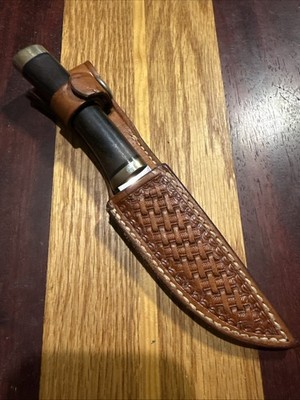 Vintage Browning 3718 Knife Seki Japan Made By Hattori Orig Sheath