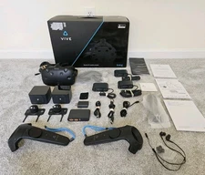 *Adult Owned* HTC Vive VR Headset Full System Kit Controllers Base Station Cords