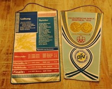 Wimpel DDR Fußball Olympia DFV Moskau 1980 Montreal 1976 Sieger Silbermedaille 