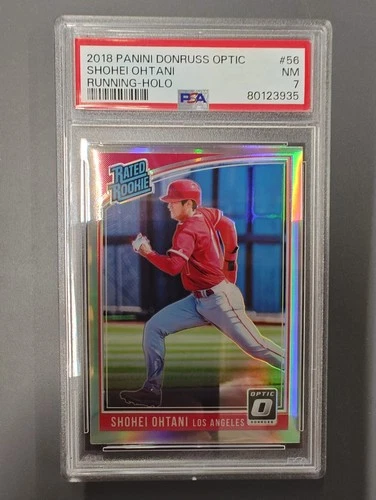2018 Panini Donruss Optic Shohei Ohtani Rated Rookie Holo Prizm #56 PSA 7 Angels