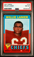 1971 Topps Football #114 Willie Lanier RC PSA 8 HOF Rookie R Kansas City Chiefs
