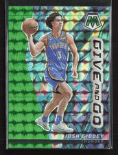 2022-23 Panini Mosaic #7 Josh Giddey Give and Go Mosaic Green Thunder (Q)