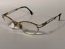 Vtg Cazal Wild Gold And Black Oval Glasses Frames Authentic