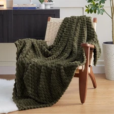 EXQ Home Fleece Throw Blanket for Couch or Bed - 3D Imitation Turtle Shell Ja...
