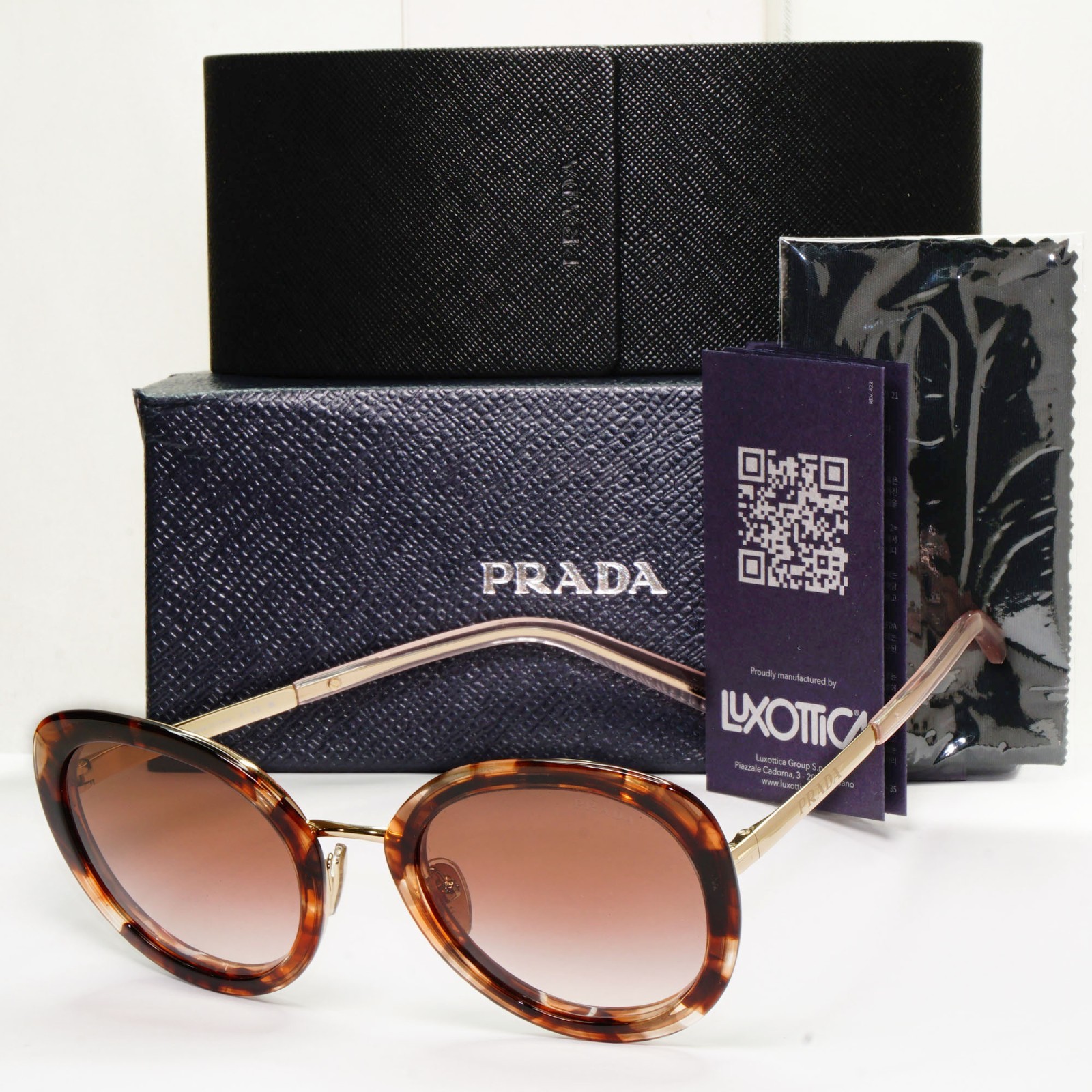 Prada Sunglasses Brown Caramel Gradient Gold Square PR54YS SPR 54Y 04Y-0A6