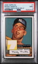 2006 Topps '52 Target Exclusive Worn Relic Mickey Mantle #7 - PSA 9 - HOF