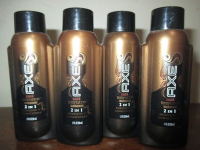 Lot of 4 Axe Dark Temptation 2 In 1 Shampoo + Conditioner 1.7 Oz