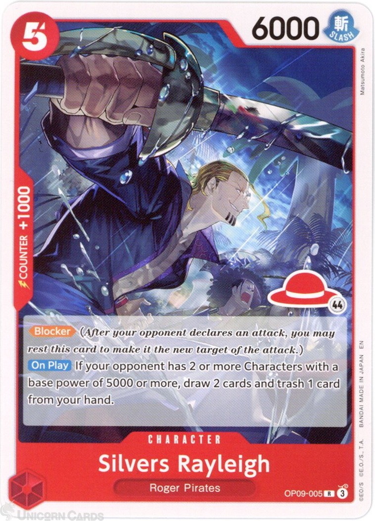 OP09-005 Silvers Rayleigh : Rare Non-Foil English One Piece TCG Card : LD01: Lea