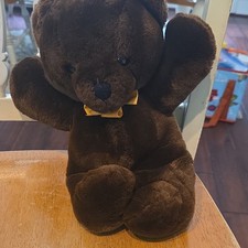 Dakin Brown Teddy Bear Plush Stuffed Animal Yellow Bow 1986 Small MPN 118