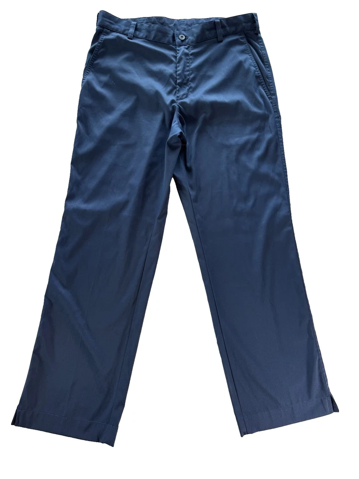 Nike Dri-FIT Pants Mens 32x27 Blue Straight Fit Golf Trousers Stretch Polyester - Image 2 of 4