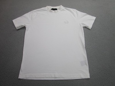 John Richmond Shirt Mens XL White Cotton Crewneck Embroidered Logo HMA23104TS