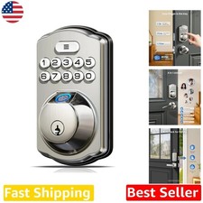 Keyless Entry Lock - Satin Nickel, Biometric, Auto-Lock, ANSI Grade 3