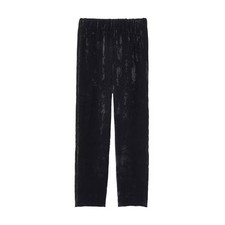 Nili Lotan Crushed Velvet Gitane Black Pull-On High Rise Ankle Pants Size XS