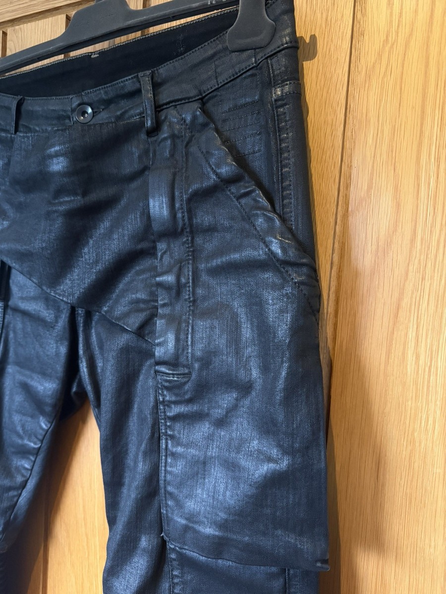 Rick Owens DRKSHDW FW18 Memphis Cut Jeans Black Wax Stretch Denim
