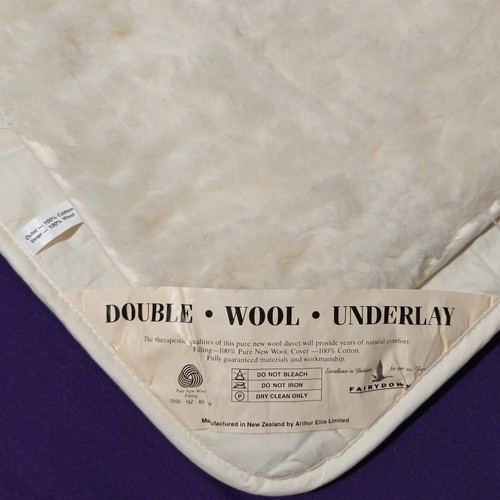 Fairydown Wool Duvet Insert Comforter 55x30" Double Cotton New Zealand vintage