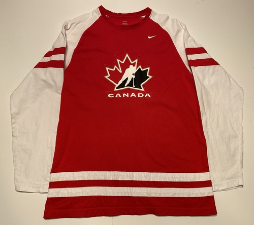Nike Team Canada Maple Leaf Hockey Player Long Sleeve T-Shirt Men's Size Large