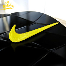 2.5" Yellow Embroidered Swoosh Iron On Swoosh Embroidery Patches Pack of 4