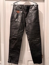 Harley-Davidson Size 38 Black Leather Men's Motorcycle Biker Pants