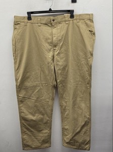 Carhartt Men's Rugged Flex Knit Lined Rigby Dungaree Pants Dark Khaki NWT 48x32