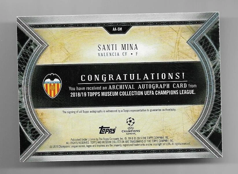 2018-19 Topps Champions League Museum Auto Card : Santi Mina #42/50 - Image 2 of 2