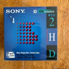 Sony 3.5" Floppy Disk 10 Pack MFD-2HD HD IBM Formatted Sealed Vintage 1995 New