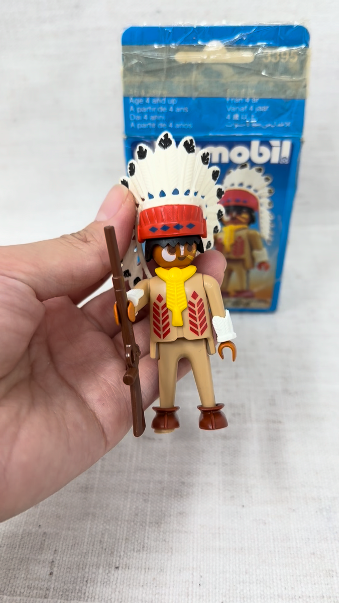 Vintage Playmobil #3395 - Western Native American Indian Chief | eBay