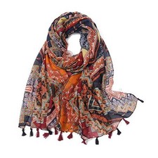 Boho Scarf for Women Lightweight Floral Printed Scarf Fall Winter Floral 12
