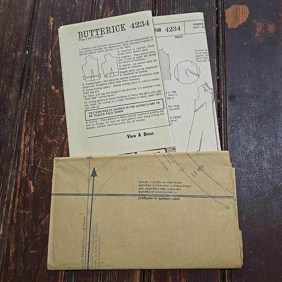 60's Butterick 4234 Misses MOD Tent Dress Sewing Pattern Size 16 Bust 36 Uncut - Image 2 of 3