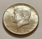 1964 Kennedy Half Dollar • 90% Silver • High‑Grade Slider Look • As Shown • X77