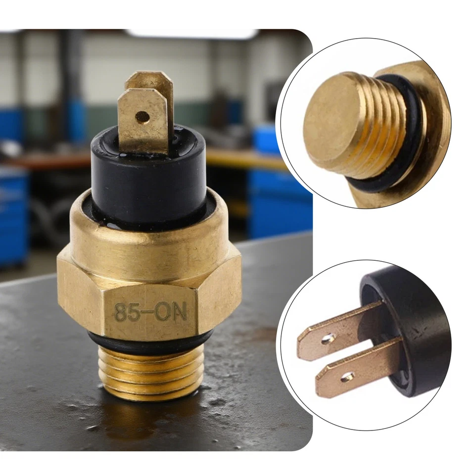 M14x1.5 Engine Radiators Temperature Thermo Sensor Cooling Fan Switch For FE501 - Image 4 of 4