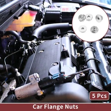 5 Pcs M2 Car Flange Nuts Aluminum Alloy,Plastic Rubber Ring Flat Hex Silver Tone