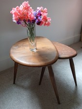 Ercol Collection Pebble Nest of Two Tables vintage