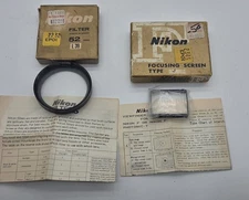 Nikon Focusing Screen Type J for Nikon and filter 52mm l39