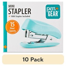 Mini Stapler 15 Sheet Capacity with 1000 Staples Office School Supplies Blue