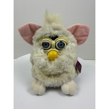 Vintage 1998 Tiger Electronics Furby Snowball White Blue Eyes Model 70-800 Tag