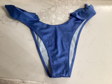Victoria's Secret ruffle Blue Cheeky Bikini Bottom Size medium