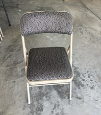Gray Metal Folding Chair, Padded Seat, Fully Assembled, 18 available