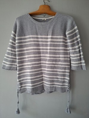 White Stuff Pullover Damen Grau Rundhals Pulli Größe 8