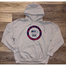 NWOT Men's Seattle Seahawks NFL Team Apparel Hoodie - XL - Gray