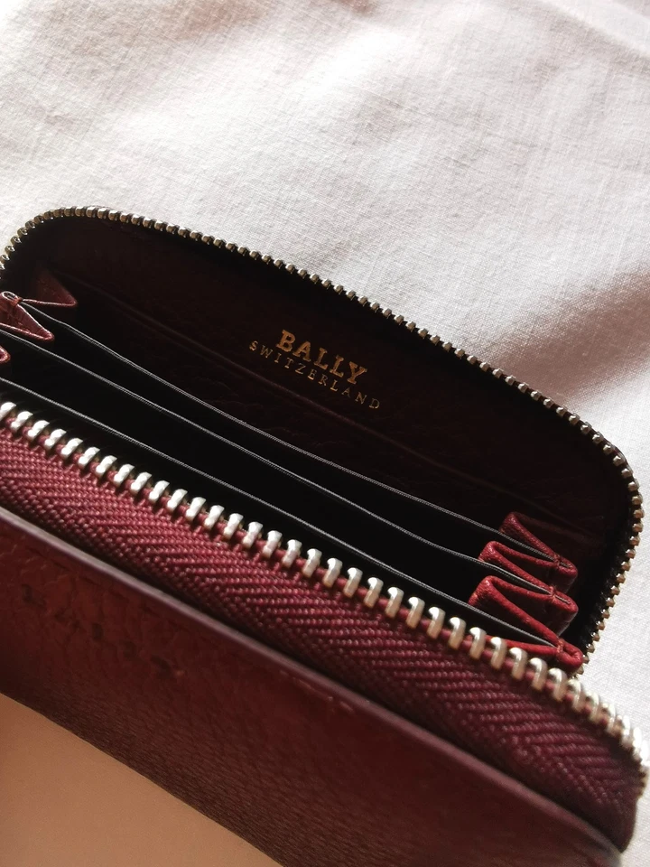 Tarjetero BALLY Burdeos Rojo, NUEVO, ¡EN ESTUCHE CON CAJA! Foto 4 de 4