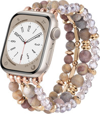 Beaded Boho Bracelet Apple Watch Band Crystal Handmade 38-41mm Women Cute Strap