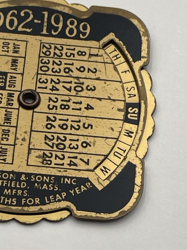 Vtg Chrysler Corp Turbine Research Project Perpetual Calendar Brass 1962-1989 - Picture 12 of 12