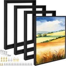 Suzile 4 Pcs Floating Frames for 16 x 20 Canvas, 16 x 20", 0.9" Deep, Black