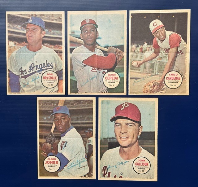 1967 Topps Baseball ~ Pin Up Poster ~ Lot of 13 ~ Ex/ExMt/NrMt ~ See Below