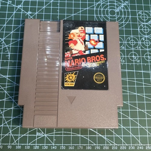 Nes Super Mario Bros.cart,early Print,5 Screw, Round Blk SOQ,Cartridge Vintage