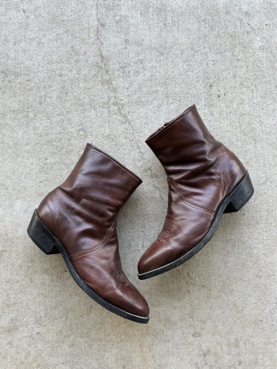 Tony Lama Men's Oxblood Red Western Leather Boot Sz 30 Zip Tony Lama Men's Oxblood Red Western Leather Boot Sz 30 Zip