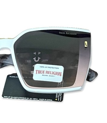 TRUE RELIGION Sunglasses Oversized Butterfly Square Lens White