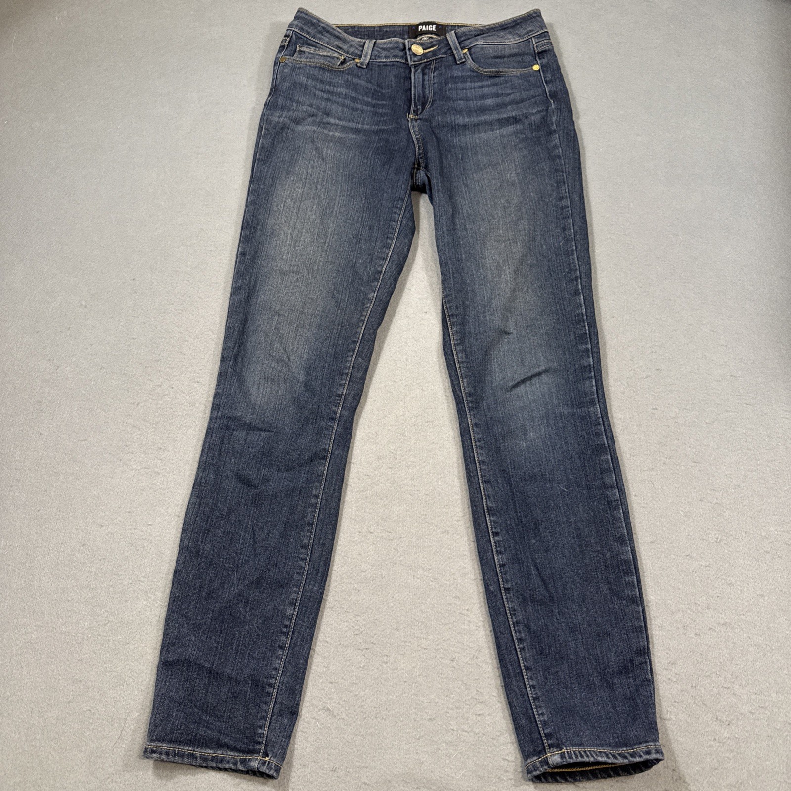 Jeans Skinny Ankle Women 27 Paige Verdugo Ankle Distressed Hem Medium Wash