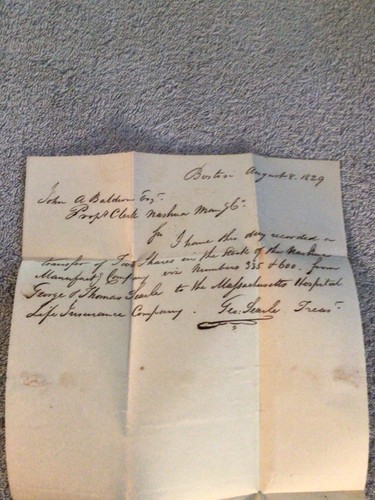 1829 Stampless Cover/Letter Boston MA to Dunstable MA Stock Transfer C#HM - Picture 3 of 3